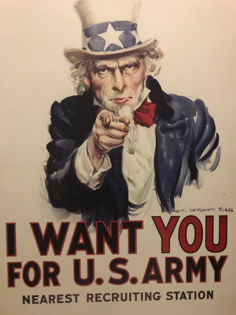 アメリカの第一次世界大戦への兵士募集のポスター