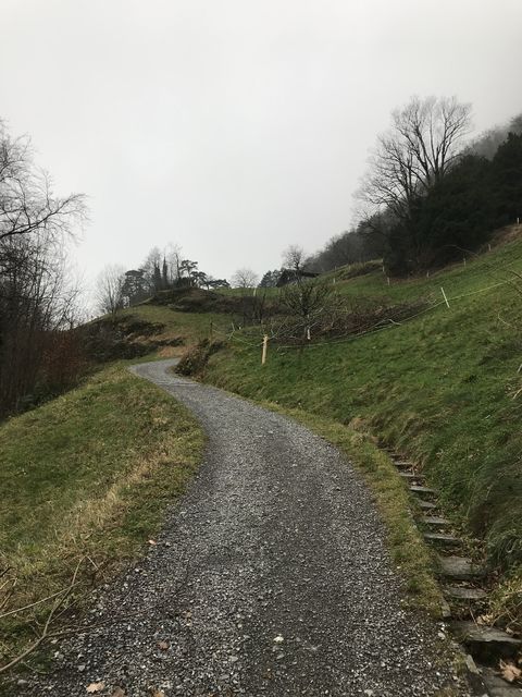 リュトリの丘へと続く坂道
